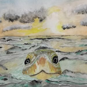 Bobbing  Along Watercolor Painting