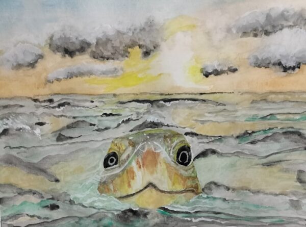 Bobbing  Along Watercolor Painting