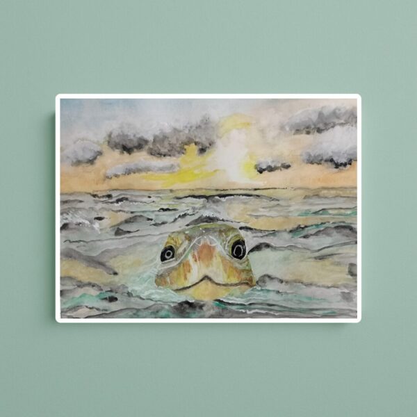 Bobbing  Along Watercolor Painting - Image 2