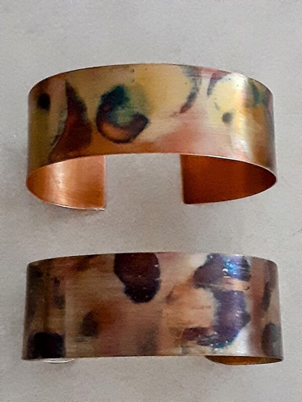 Flame Painted Copper Cuffs