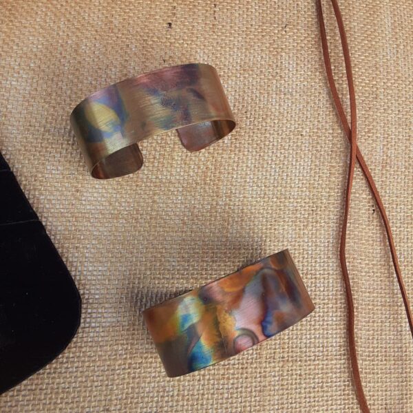 Flame Painted Copper Cuffs - Image 2