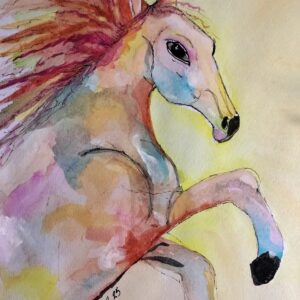 Power In Color - Watercolor Horse Painting