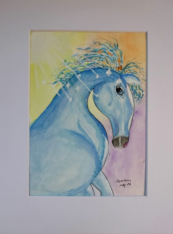 Sparkles Watercolor Whimsical Painting - Image 2