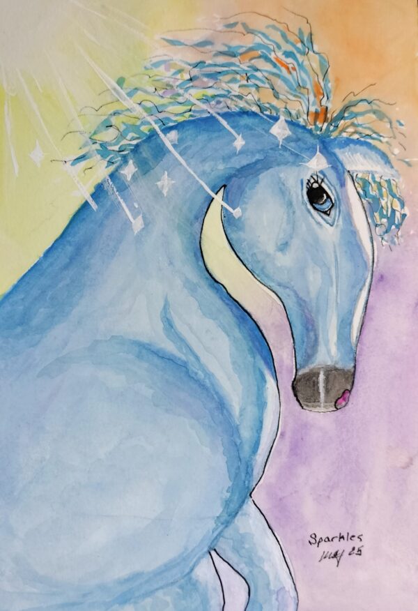 Sparkles Watercolor Whimsical Painting