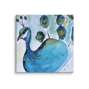 Flaunting Peacock Print on Canvas
