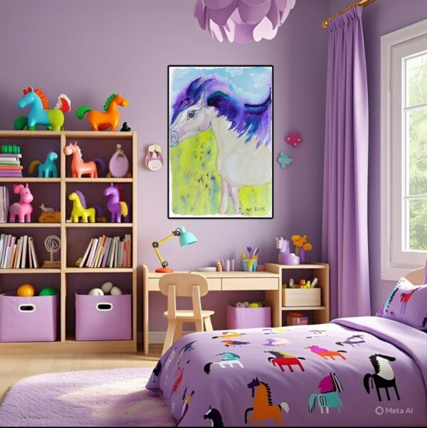 Amethyst Pony Watercolor Print - Image 2