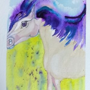 Amethyst Pony Watercolor Print