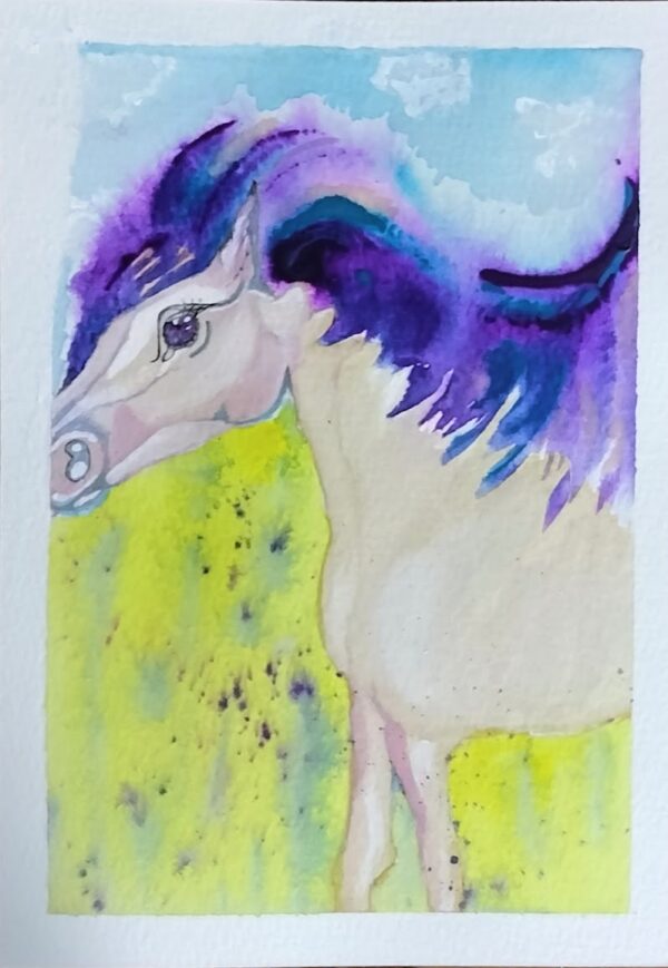 Amethyst Pony Watercolor Print