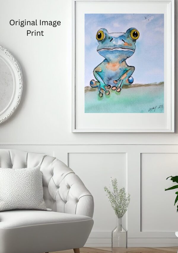 Ferdi Frog Watercolor Print - Image 3