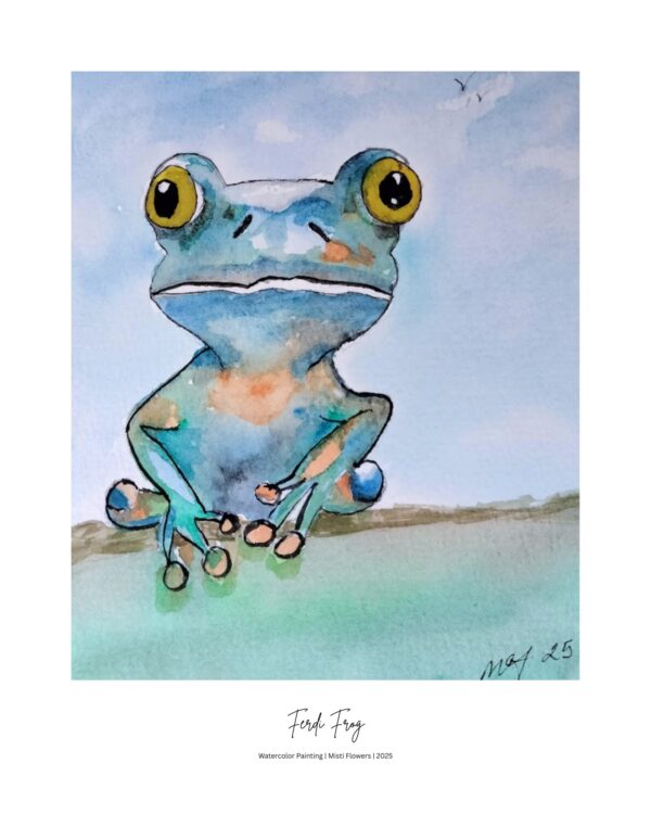 Ferdi Frog Watercolor Print - Image 2