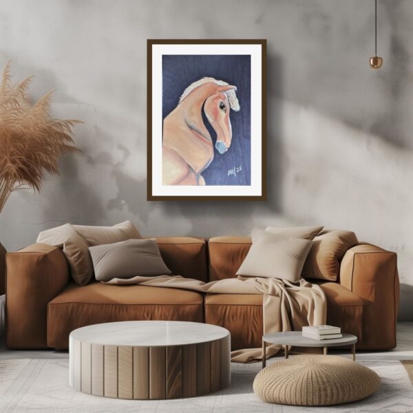 Pouting Pony Watercolor Print on Canvas - Image 2