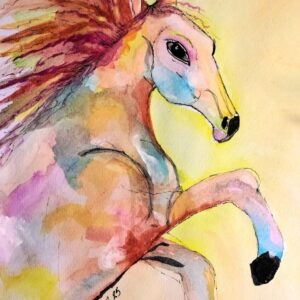 Power In Color - Watercolor Horse Painting