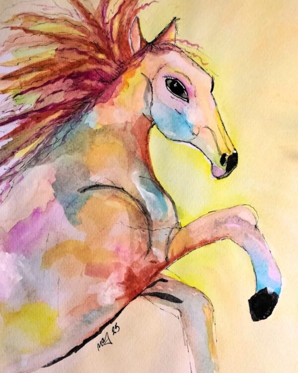 Power In Color - Watercolor Horse Painting