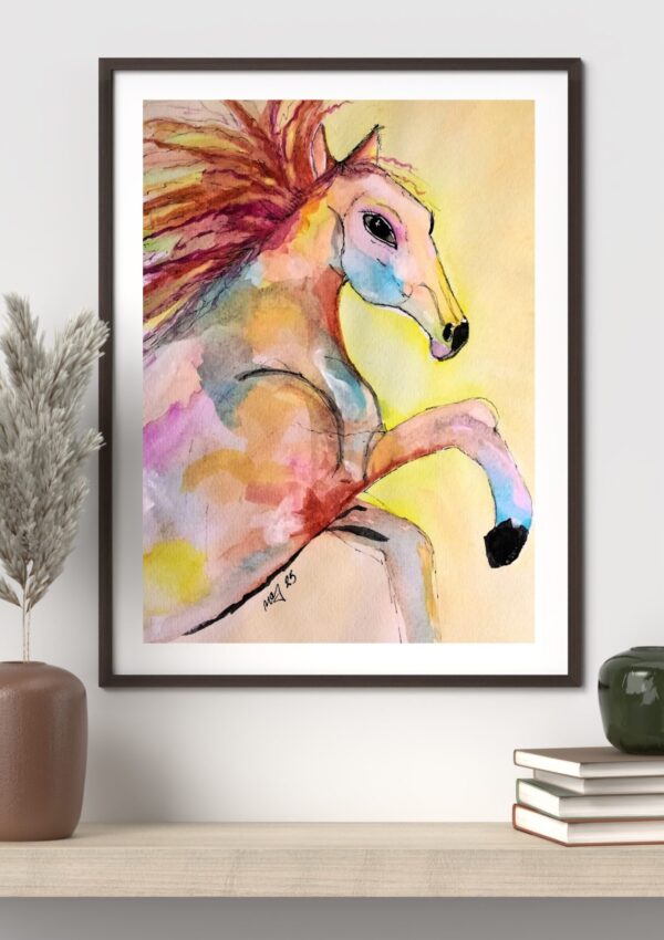 Power In Color - Watercolor Horse Painting - Image 2