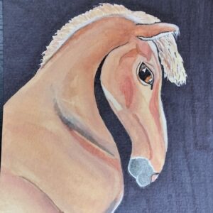 Pouting Pony Watercolor Print on Canvas
