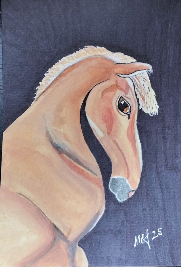 Pouting Pony Watercolor Print on Canvas
