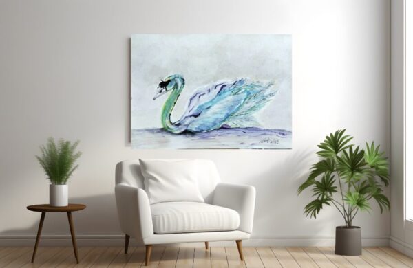 Thalina Swan Print on Canvas - Image 3