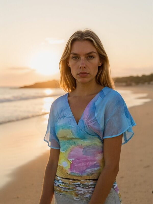 Morning Glow V-Neck Dress - Image 2