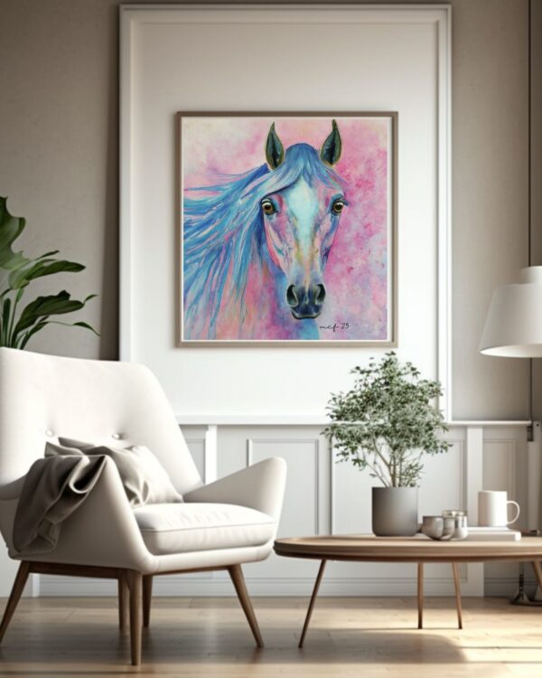 Pastel Proud Watercolor Horse