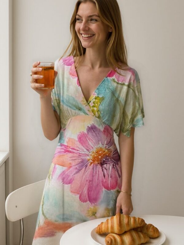 Whispers of Spring V-Neck Dress - Image 5