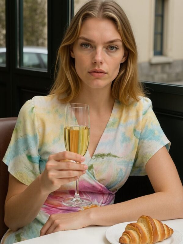 Whispers of Spring V-Neck Dress - Image 4