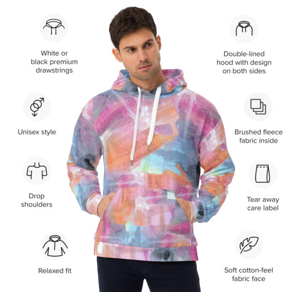 Abstract Multi-Color Unisex Hoodie - Image 4