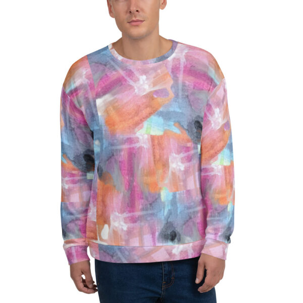 Abstract Multi-Color Unisex Sweatshirt - Image 6