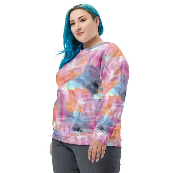 Abstract Multi-Color Unisex Sweatshirt - Image 3