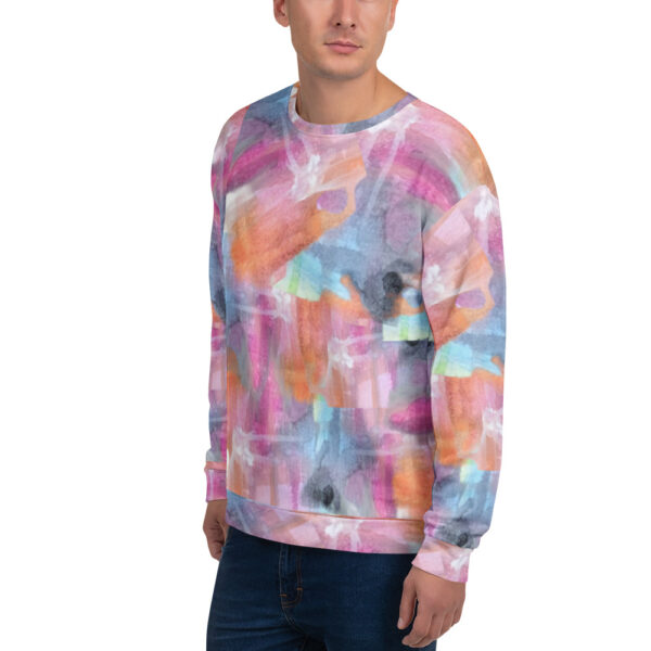 Abstract Multi-Color Unisex Sweatshirt - Image 8