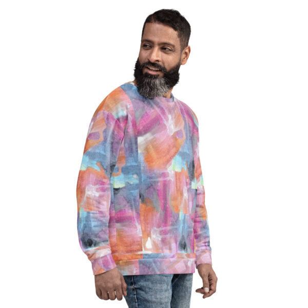 Abstract Multi-Color Unisex Sweatshirt - Image 4