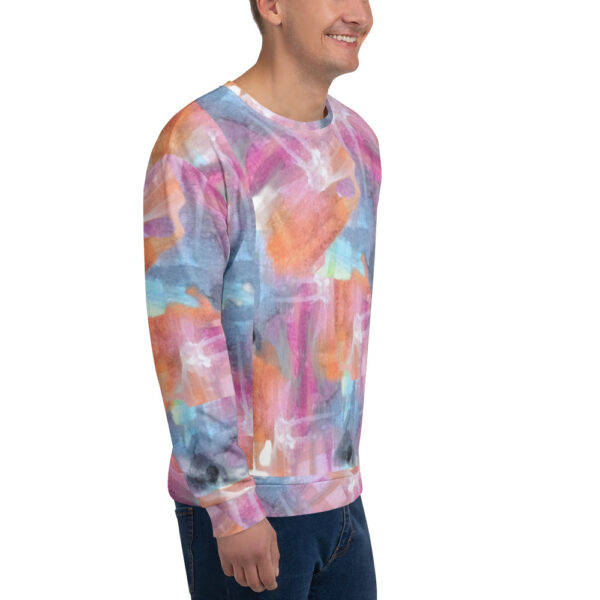 Abstract Multi-Color Unisex Sweatshirt - Image 9