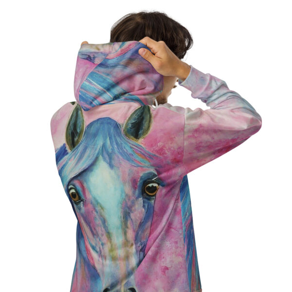 Pastel Proud Watercolor Horse Unisex Zip Hoodie - Image 2