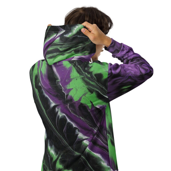 Mystic Tie Dye Style Unisex Zip-up Hoodie - Image 3