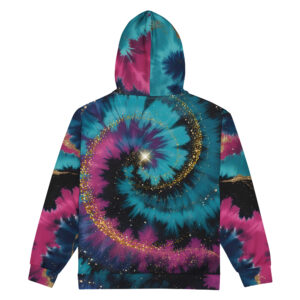 Cosmic Awareness Tie Dye Style Unisex Zip Hoodie