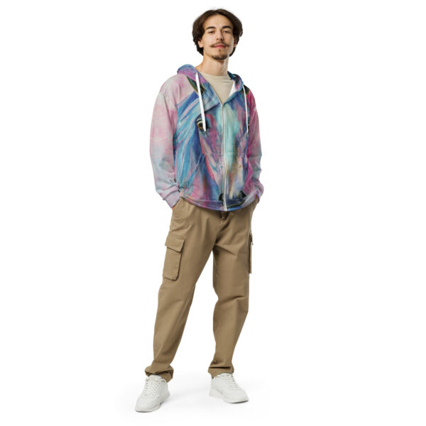 Pastel Proud Watercolor Horse Unisex Zip Hoodie - Image 3