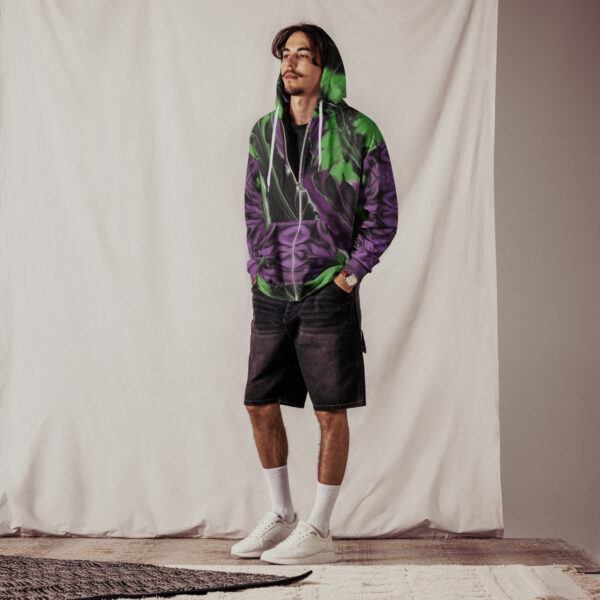 Mystic Tie Dye Style Unisex Zip-up Hoodie - Image 2