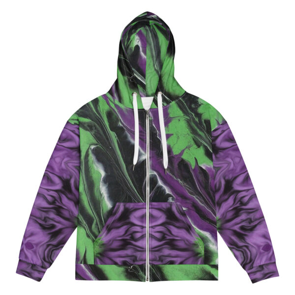 Mystic Tie Dye Style Unisex Zip-up Hoodie - Image 4
