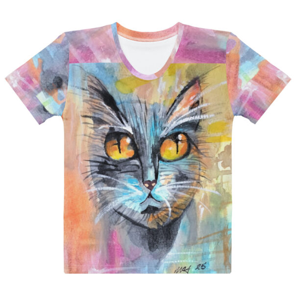 Pop Art Cat Full Spectrum Tee - Image 4