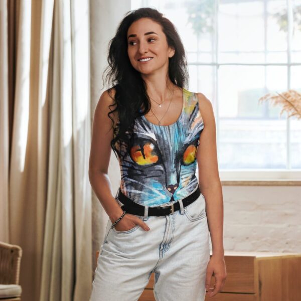 Pop Art Cat Women’s Tank Top - Image 3