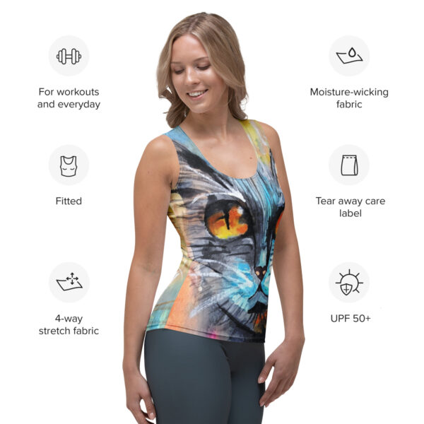 Pop Art Cat Women’s Tank Top - Image 4