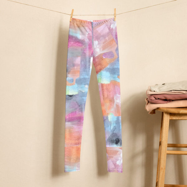 Abstract Multi-Color Youth Leggings - Image 4