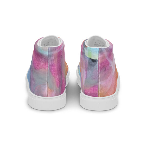 Abstract Multi-Color Unisex High Top Canvas Shoes - Image 5
