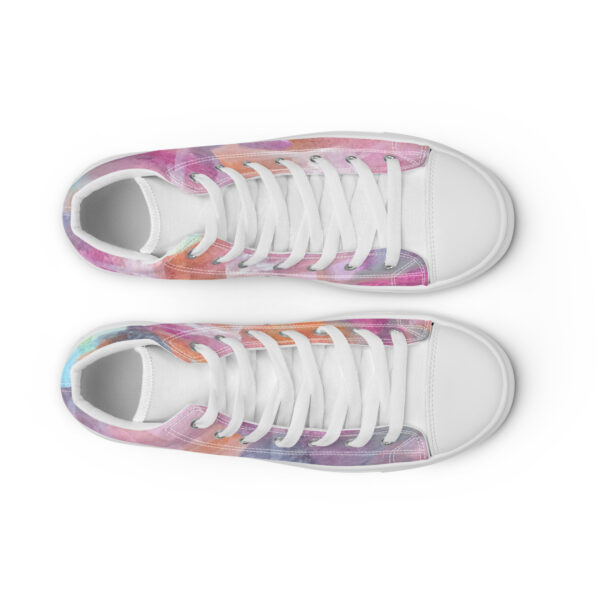 Abstract Multi-Color Unisex High Top Canvas Shoes - Image 9