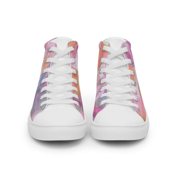 Abstract Multi-Color Unisex High Top Canvas Shoes - Image 8