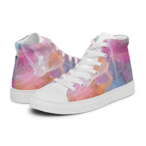Abstract Multi-Color Unisex High Top Canvas Shoes