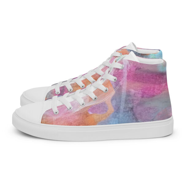Abstract Multi-Color Unisex High Top Canvas Shoes - Image 4