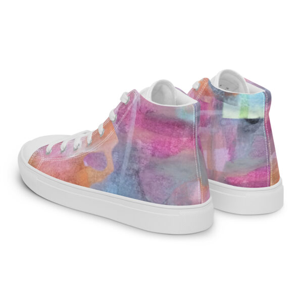 Abstract Multi-Color Unisex High Top Canvas Shoes - Image 6