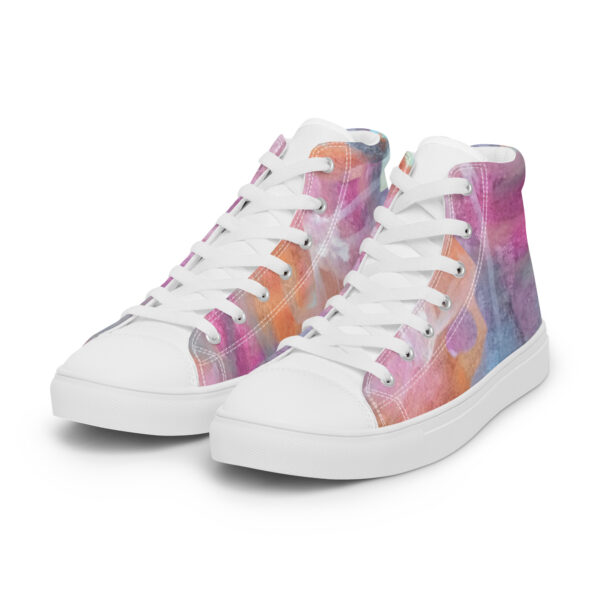 Abstract Multi-Color Unisex High Top Canvas Shoes - Image 7