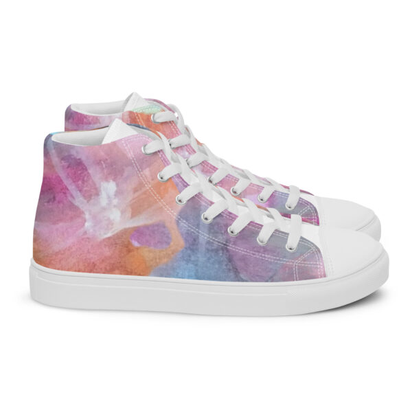 Abstract Multi-Color Unisex High Top Canvas Shoes - Image 10