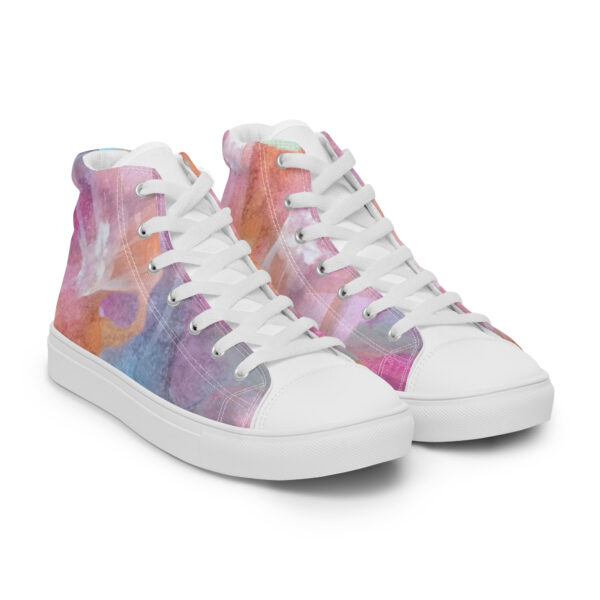 Abstract Multi-Color Unisex High Top Canvas Shoes - Image 12
